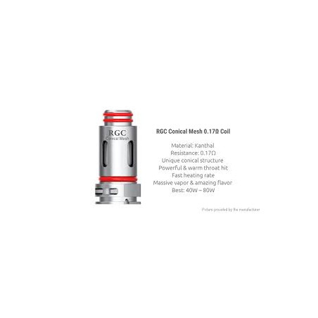 Pack de 5 résistances RGC Conical Mesh 0.17 ohm - Smoktech