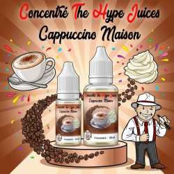 Concentré Cappuccino Maison The Hype Juices en flacons 10 ml et 30 ml avec la mascotte THJ