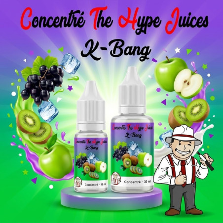 Concentré K-Bang The Hype Juices en flacons 10 ml et 30 ml avec la mascotte THJ