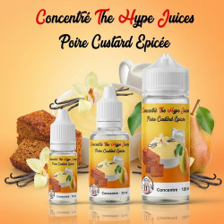 Concentré Poire Épicée The Hype Juices en flacons 10 ml, 30 ml et 120 ml