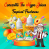 Concentré Tropical Freshness The Hype Juices en flacons 10 ml et 30 ml avec la mascotte THJ