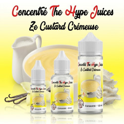 Concentré Ze Custard Crémeuse The Hype Juices en flacons 10 ml, 30 ml et 120 ml