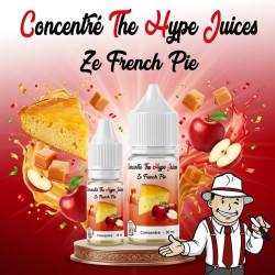 Concentré Ze French Pie Pomme The Hype Juices en flacons 10 ml et 30 ml avec la mascotte THJ