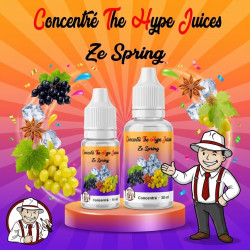 Concentré Ze Spring The Hype Juices en flacons 10 ml et 30 ml avec la mascotte THJ