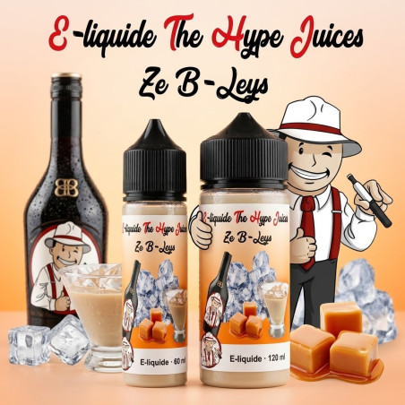 E-liquide Ze B-Leys The Hype Juices en bouteilles 60 ml, 120 ml avec la mascotte THJ