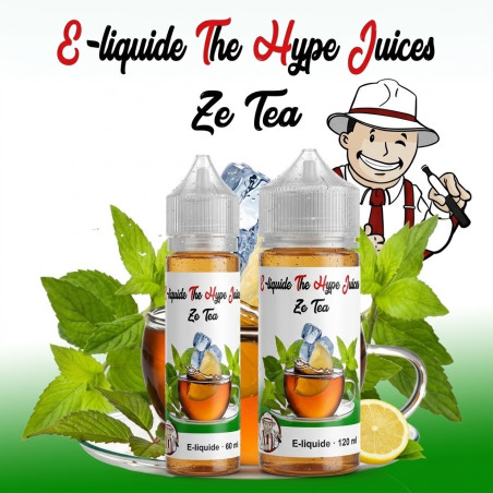 E-liquide Ze Tea The Hype Juices en bouteilles 60 ml, 120 ml avec la mascotte THJ