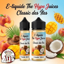 E-liquide Classic des Îles The Hype Juices en bouteilles 60 ml, 120 ml avec la mascotte THJ