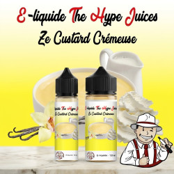 E-liquide Ze Custard Crémeuse The Hype Juices en bouteilles 60 ml, 120 ml avec la mascotte THJ
