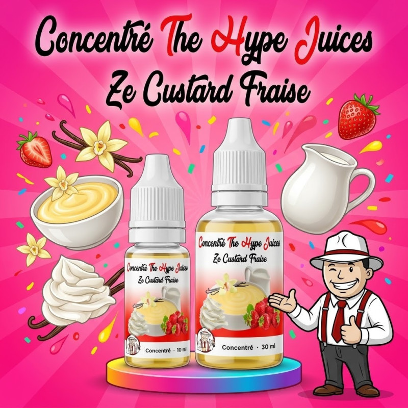 Pack DIY Ze Custard Fraise 500 ml ou 1 L | The Hype Juices