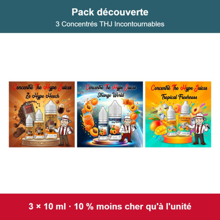 Pack découverte 3 Concentrés THJ Incontournables | The Hype Juices