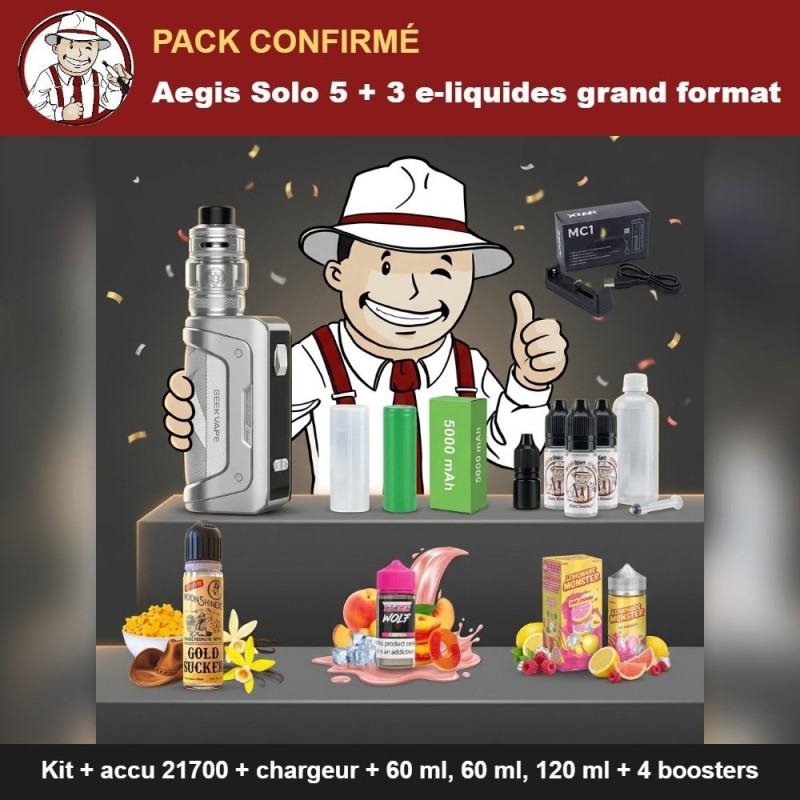 Pack Confirmé Aegis Solo 5 avec la mascotte The Hype Juices