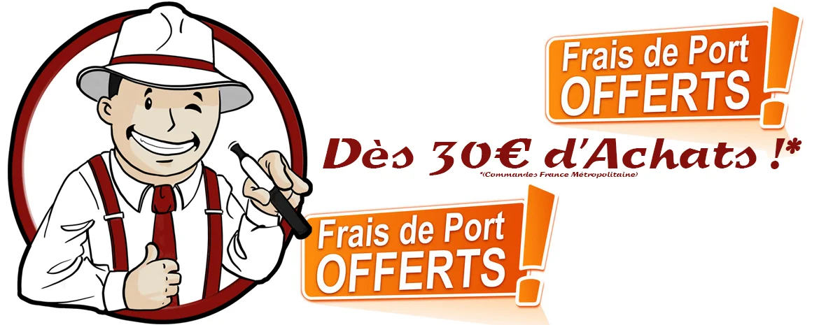 Frais de port offerts sur vos e-liquides et arômes DIY