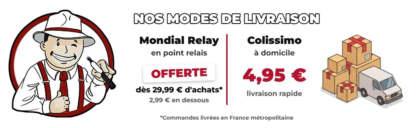 Livraison Mondial Relay offerte dès 29,99 € et Colissimo à domicile 4,95 € - The Hype Juices